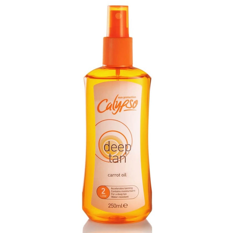 Calypso Deep Tan Carrot Oil With Tan Extender SPF2 Water Resistant Spray 200ml