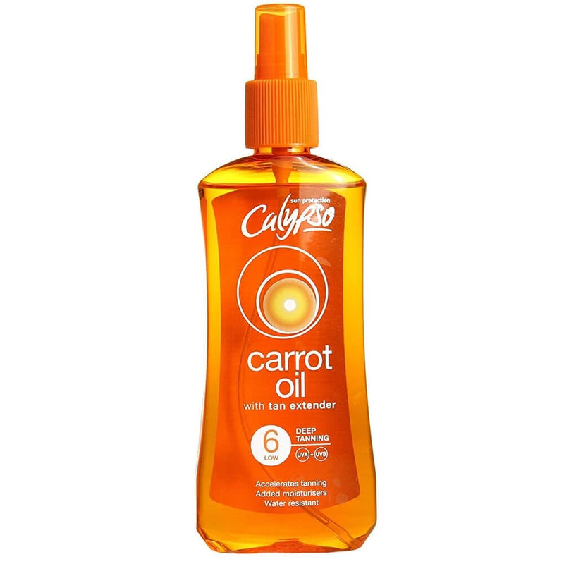 Calypso Deep Tan Carrot Oil With Tan Extender SPF6 Water Resistant Spray 200ml