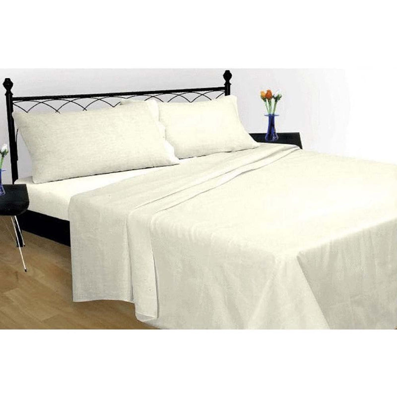 Lewis's Soft & Cosy Brushed Cotton Sheet Range - Cream