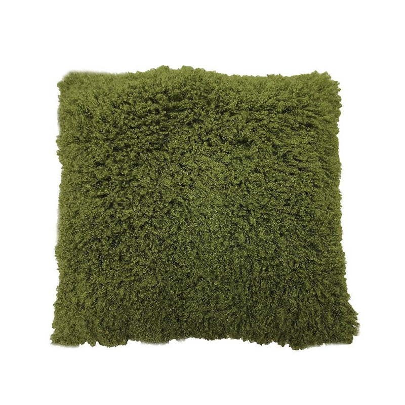 Mongolian Faux Fur Cushion 50cm - Green