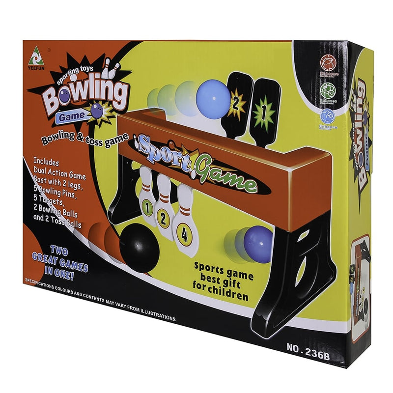 Kids 2 In 1 Bowling & Toss Sports Skittles Family Party Game