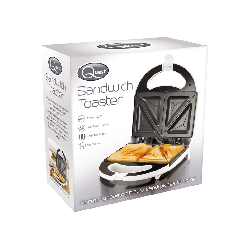 Quest Sandwich Toastie Maker 2 Slice 800W - White