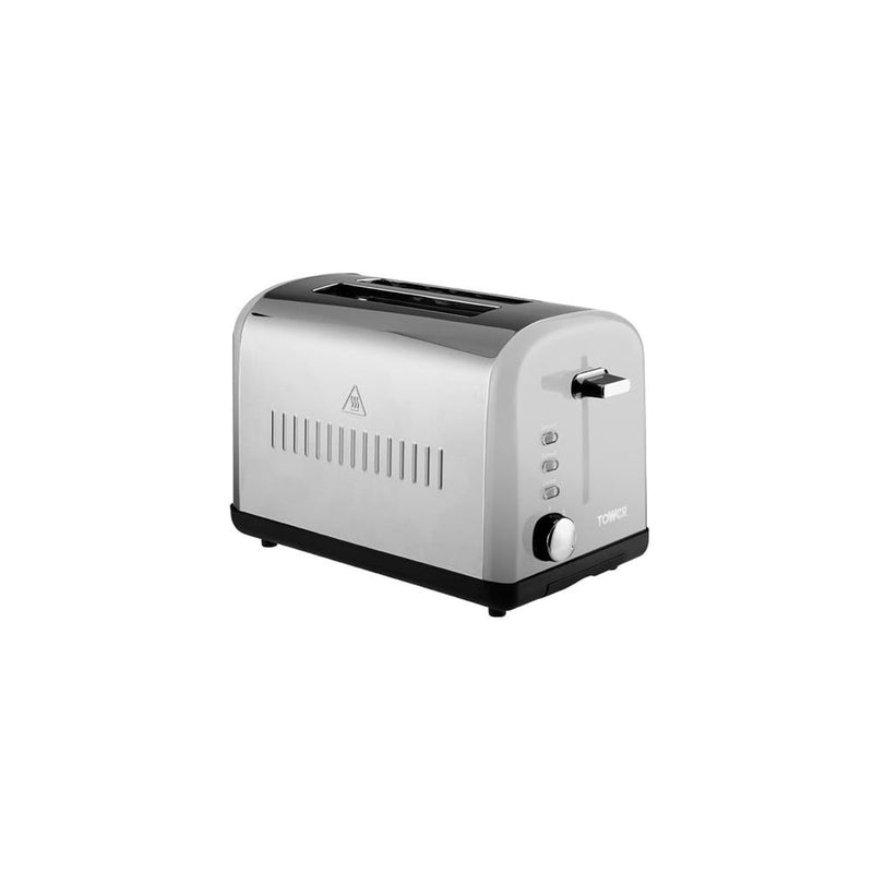 Tower 2 Slice Stainless Steel Toaster - Silver