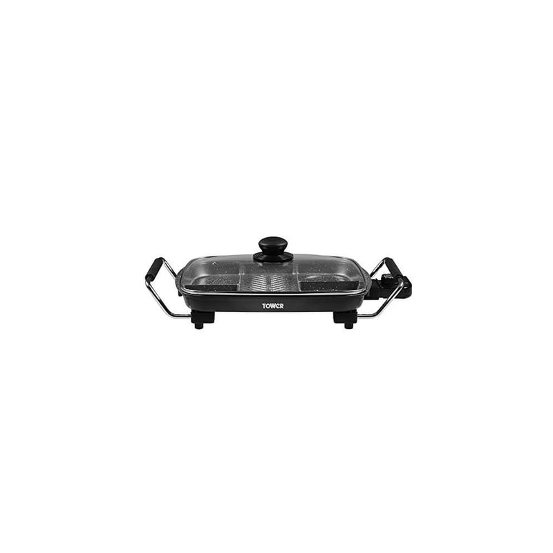 Tower 5In1 Divided Frying Pan - Black