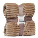 Lewis's Super Soft Chunky Ribbed Throw - Taupe