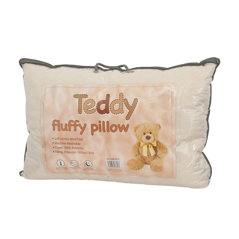 Teddy Fluffy Pillow Lambwool Feel Thermal Insulating Fleece & Hollowfibre Warm