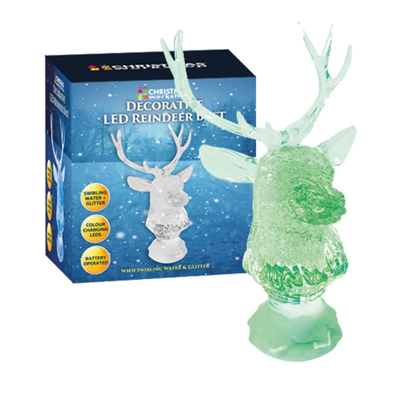 LED Water Motion Deer Bust Colour Changing