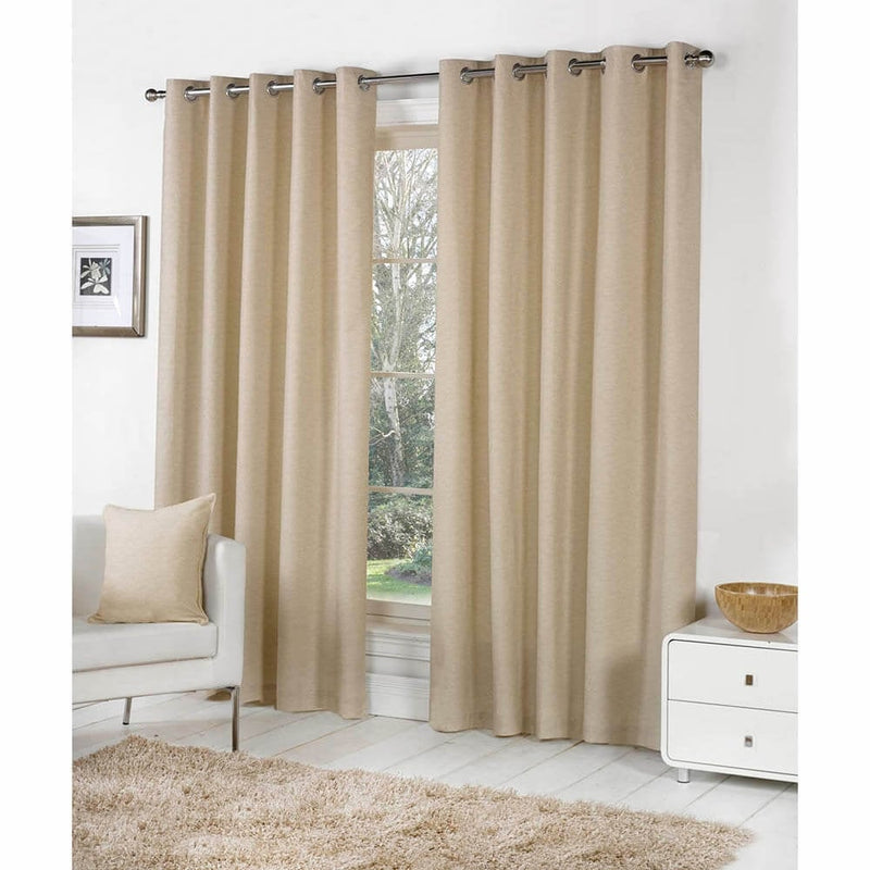 Sorbonne Lined Eyelet Curtains - Natural