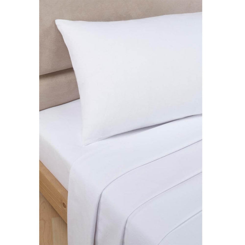 Lewis's Easy Care Plain Dyed Bedding Sheet Range - White