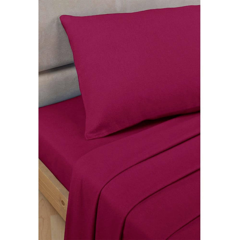 Lewis's Easy Care Plain Dyed Bedding Sheet Range - Red