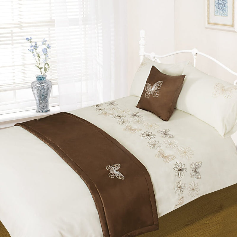 Butterfly Flower Complete Bedding Set - Natural (Bed in a bag)