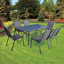 Silver & Stone Bali Outdoor 7 Piece Dining Set - Grey