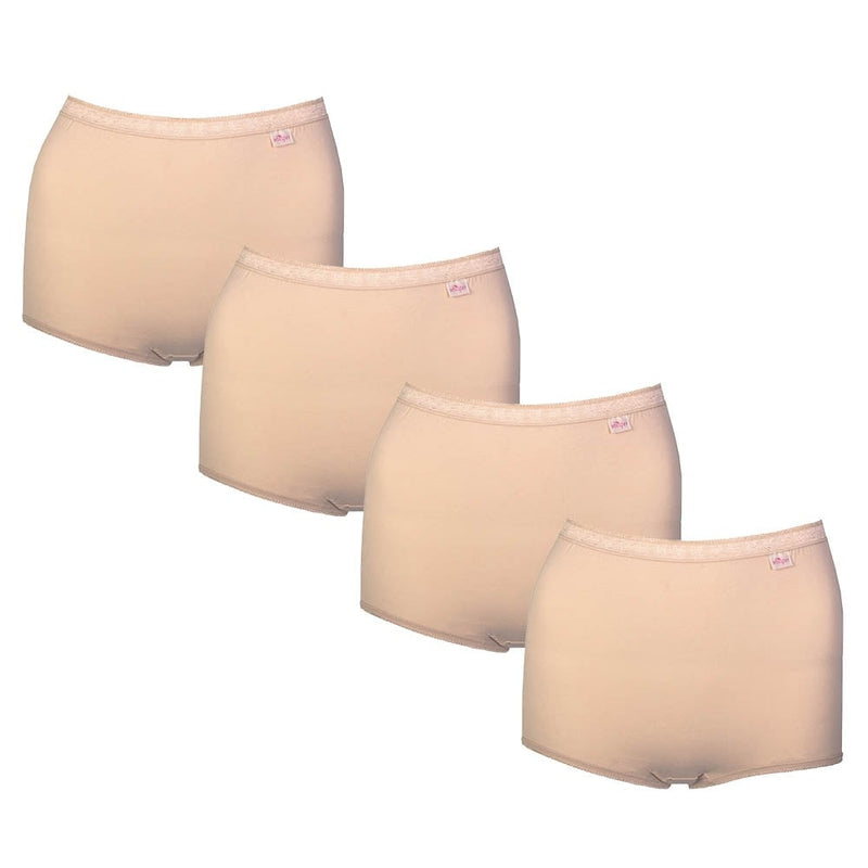 4 Pack Maxi Briefs - Nude