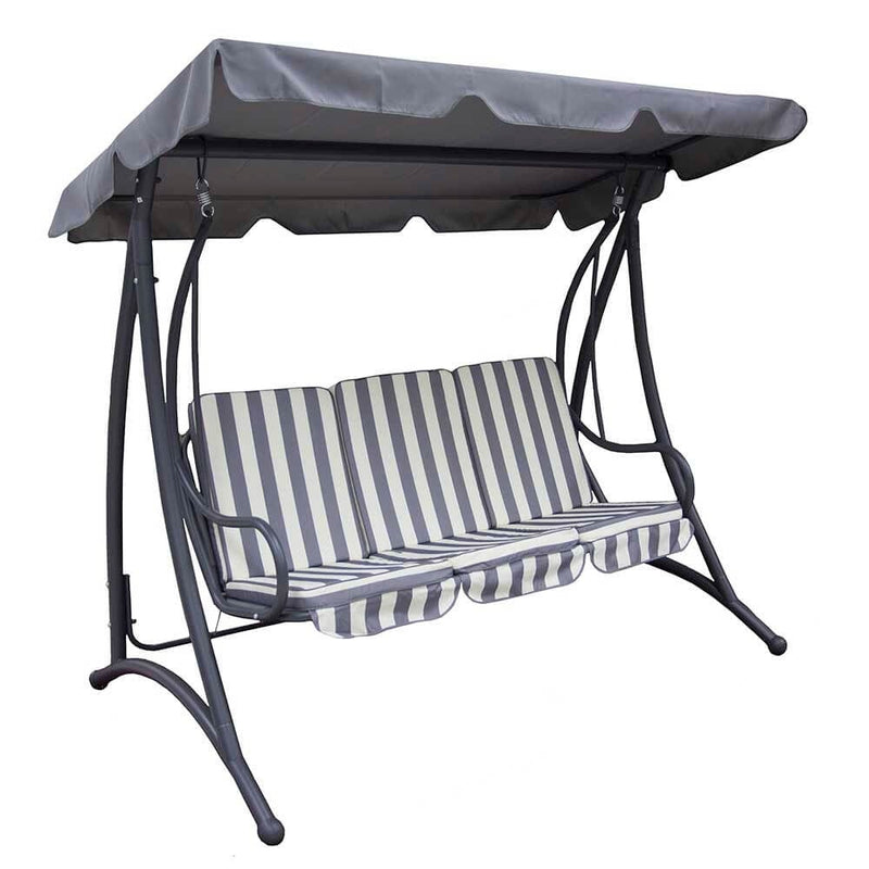 Silver & Stone Windsor Premium Outdoor Padded Garden Swing Bench - 201 x 123 x 172cm