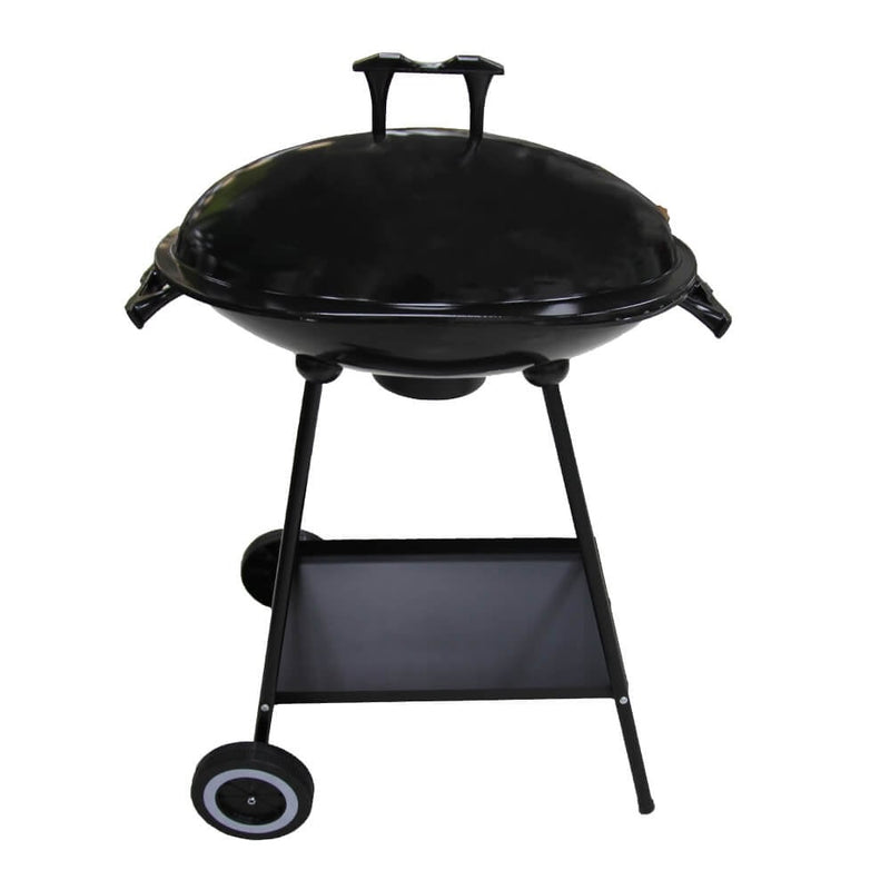 Silver & Stone Oval Kettle Charcoal BBQ - Black