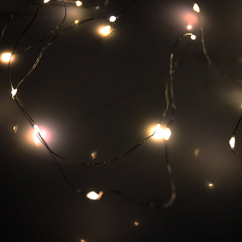 Silver & Stone Solar String Lights with 100 Warm White LEDs