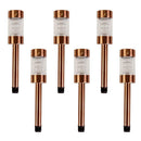 Silver & Stone Solar Powered Bronze Copper Post Lights Pack of 6 with White LEDs