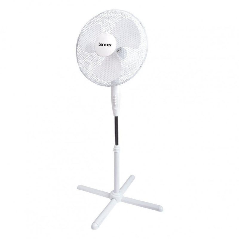 Quest 16 Inch Stand Fan - White