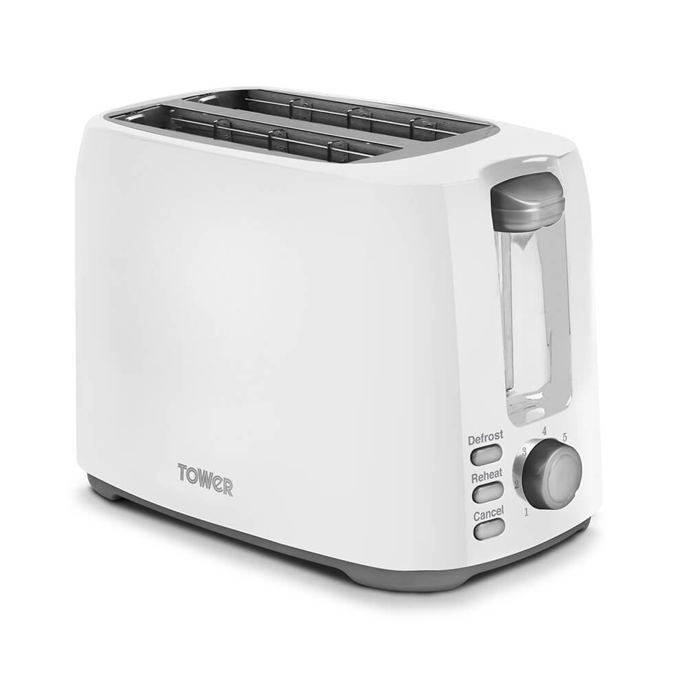 Tower 2 Slice Toaster - White