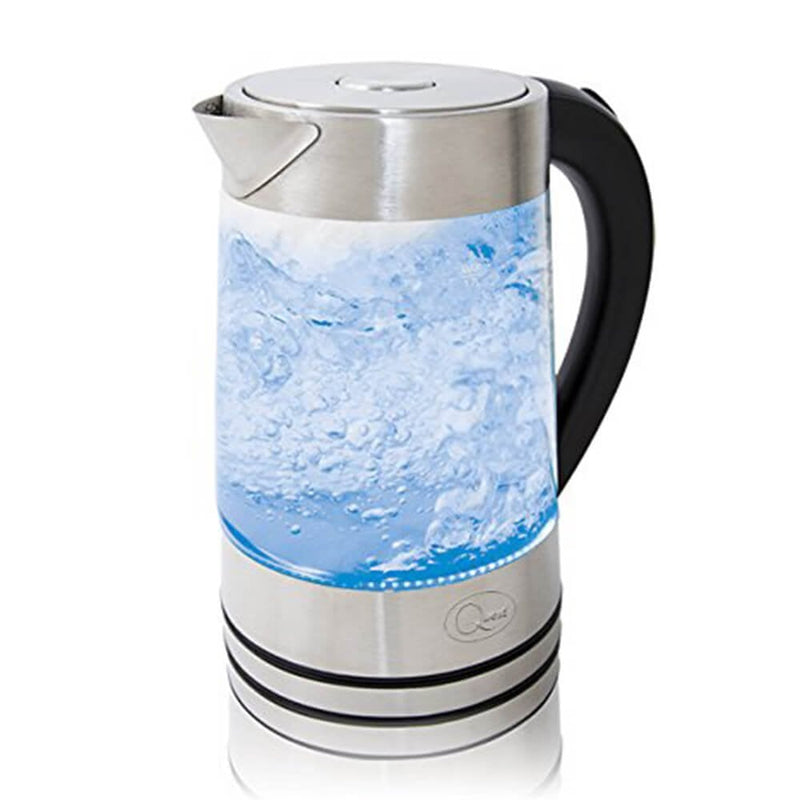 Quest Stainless Steel & Glass Colour Changing Jug Kettle 1.7L with LEDs - Silver
