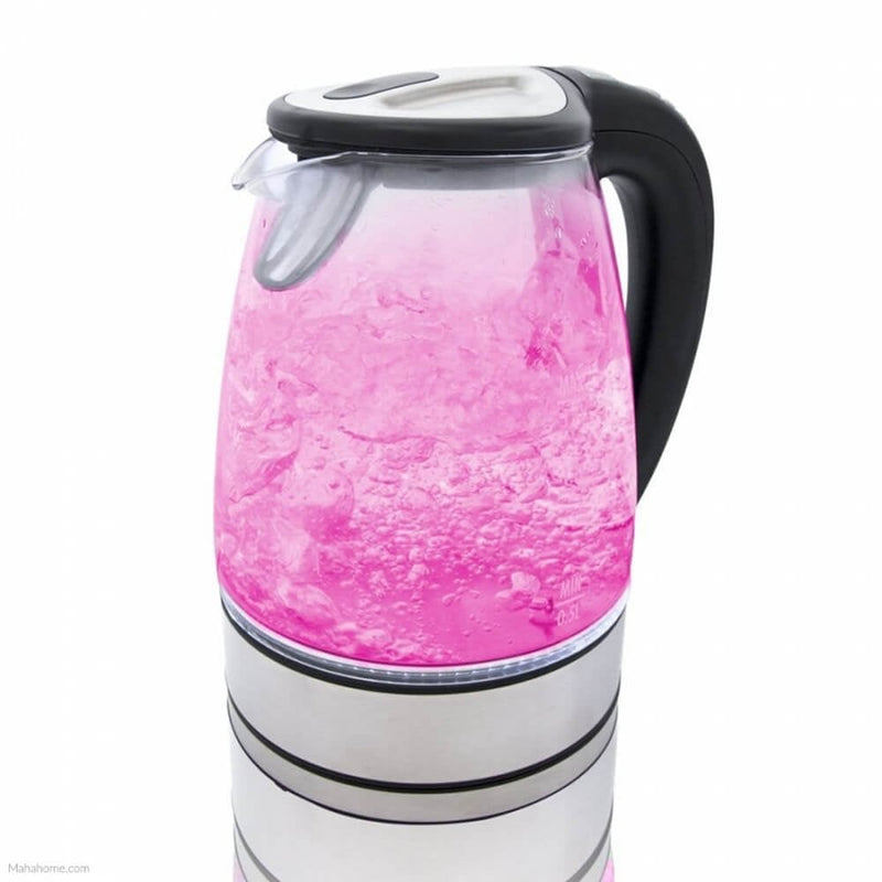 Quest 1.7L 2KW Led Temp Control Glass Kettle - Pink