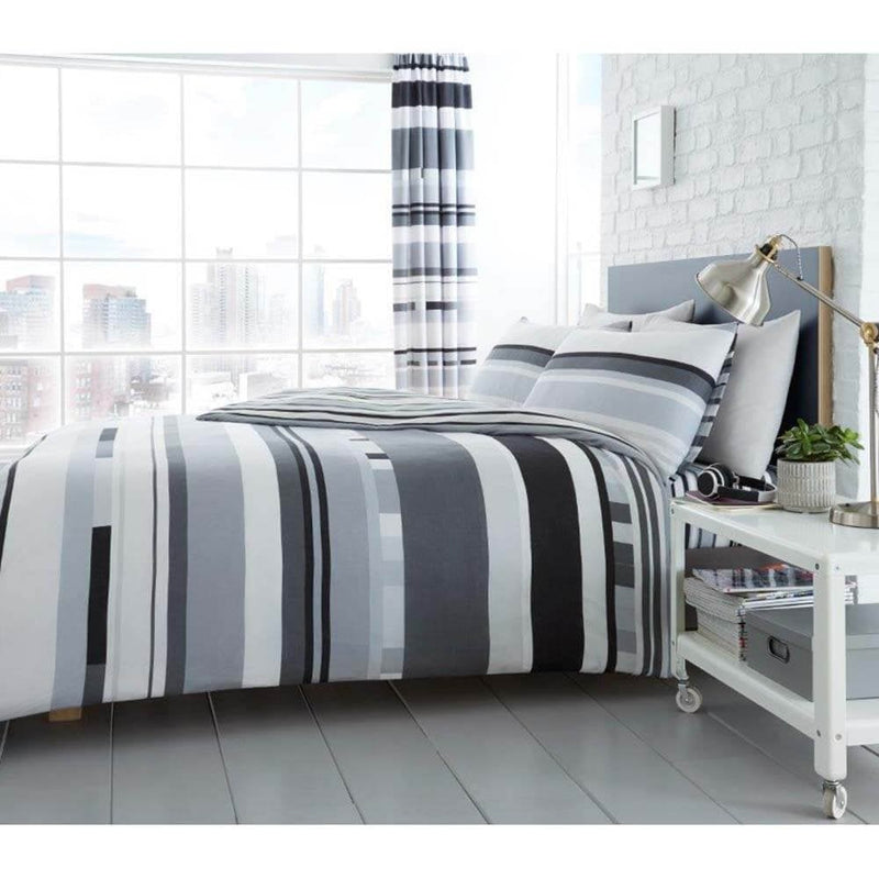 Chester Stripe Duvet Cover Bedding Set - Mono