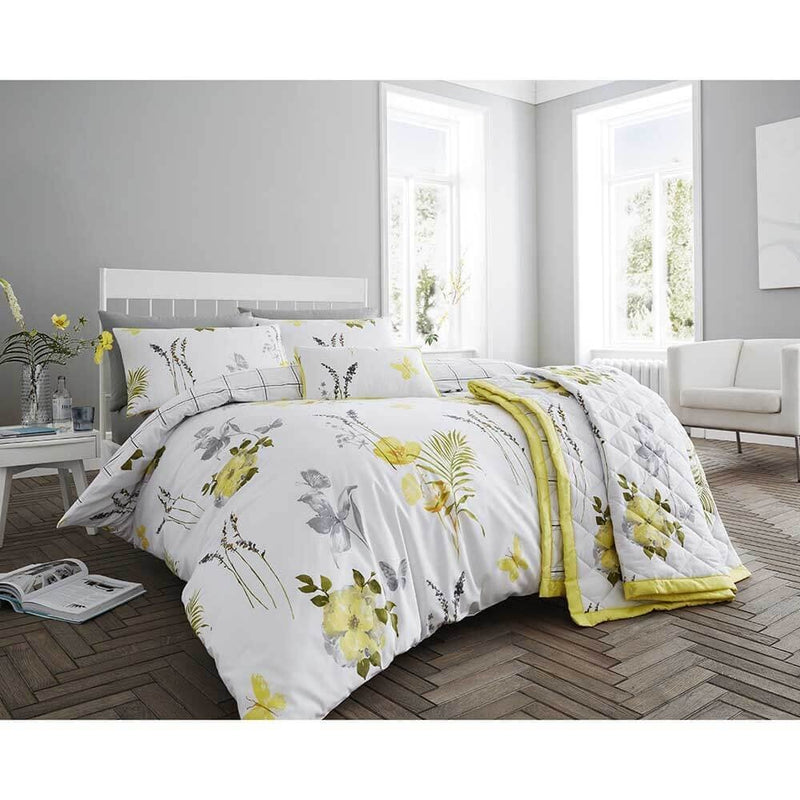 Flora Duvet Cover Bedding Set - Yellow