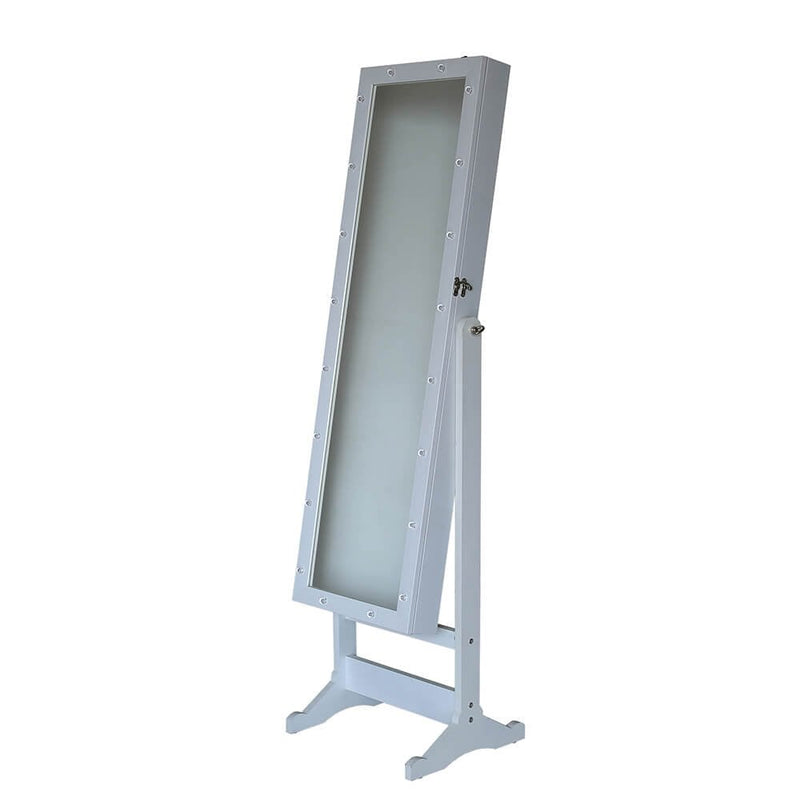 LED Hollywood Jewellery Cabinet - White