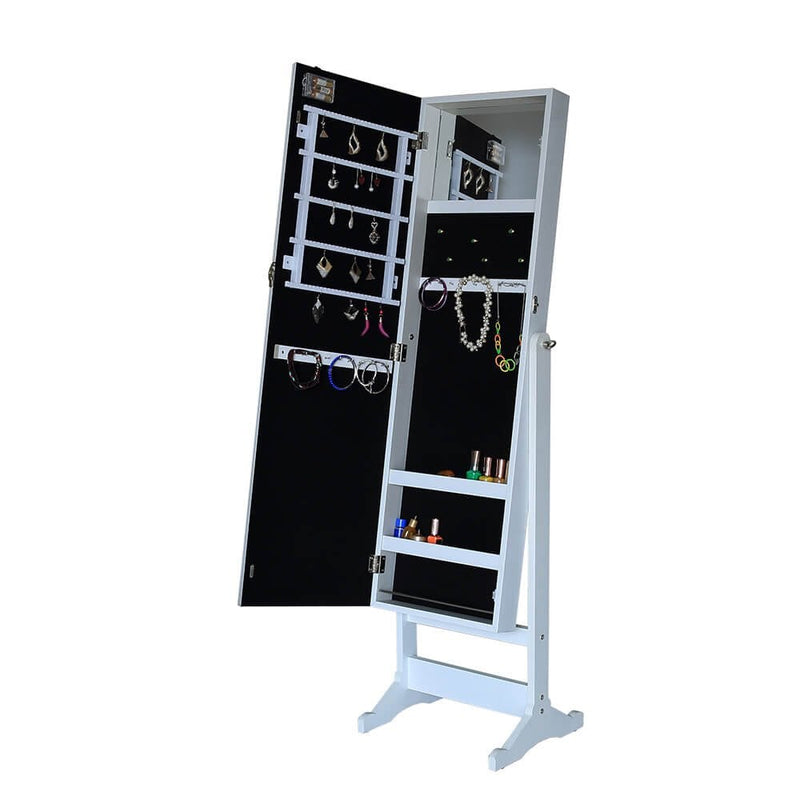 LED Hollywood Jewellery Cabinet - White