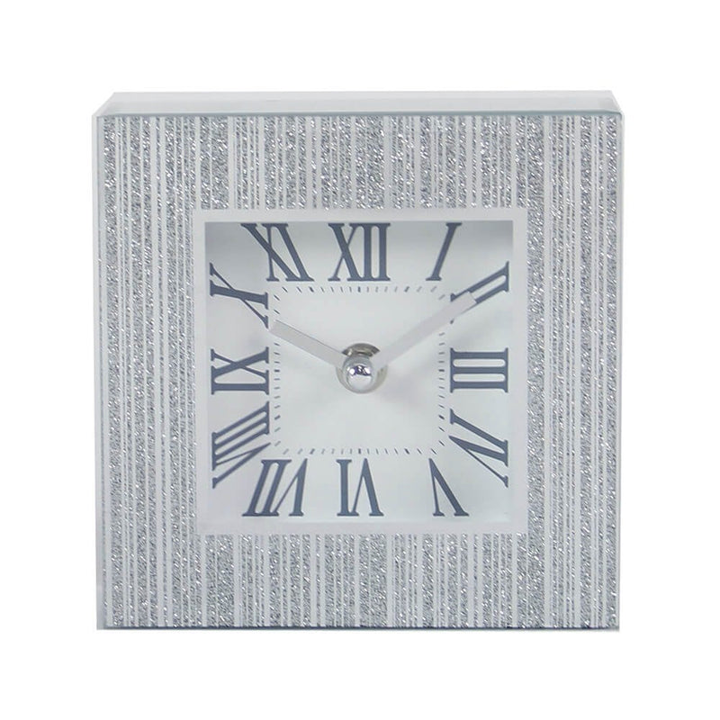 Stripe Glitter Glass Clock Medium