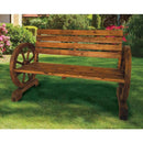 Wooden Cart Wheel Bench