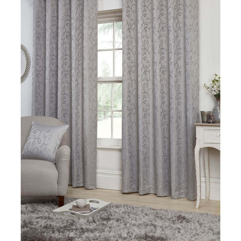 Madrid Lined Pencil Pleat Curtains - Silver