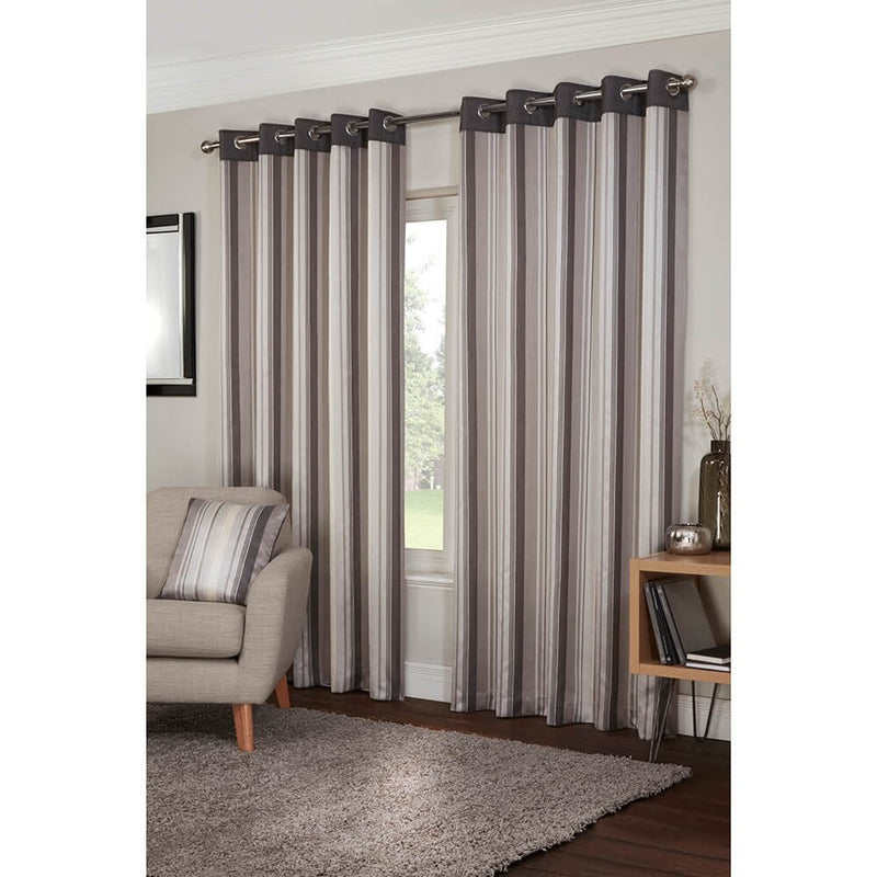 Lewis's Bentley Eyelet Curtains - Charcoal