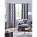 Orchard Foiled Silver Eyelet Curtains