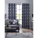 Orchard Foiled Pewter Eyelet Curtains