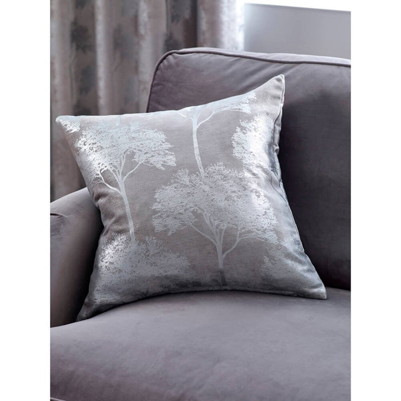 Orchard Foiled Silver Filled Cushion