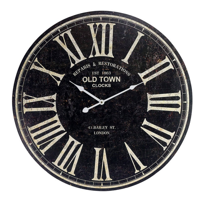 Lewis's Wall Clock Old Town Black 60cm