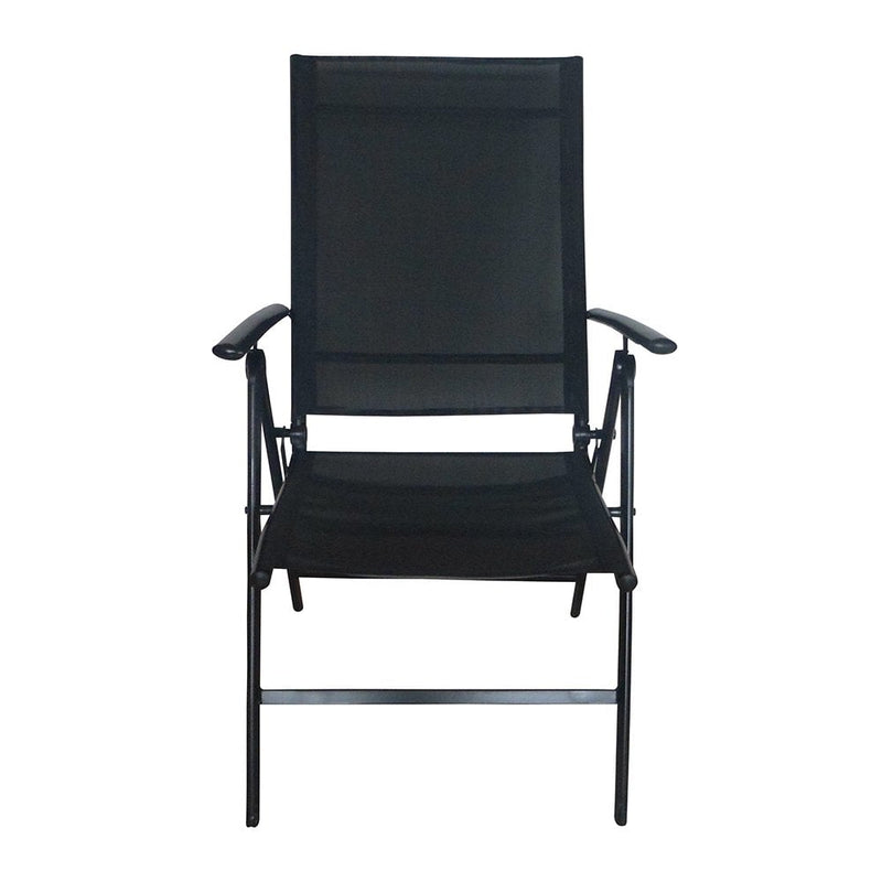 Adjustable Black Garden Chair - Reclining Garden Chair - Garden Furniture, Black, Folding Chair, Garden Chairs, Deck Chair, Patio Chairs, Garden Accessories Outdoor