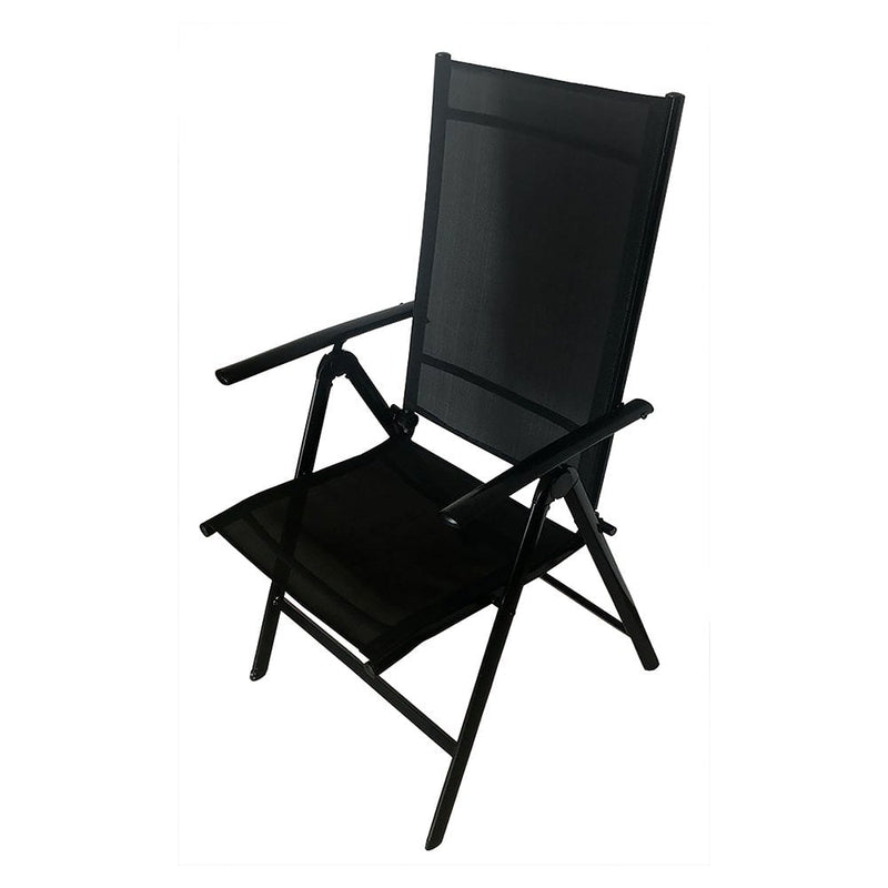 Adjustable Black Garden Chair - Reclining Garden Chair - Garden Furniture, Black, Folding Chair, Garden Chairs, Deck Chair, Patio Chairs, Garden Accessories Outdoor