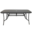 Steel Frame Black Tempered Glass Table