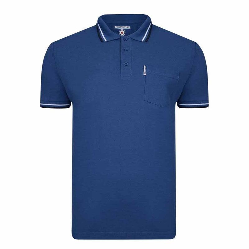 Twin Tipped Pocket Polo Shirt - Blue