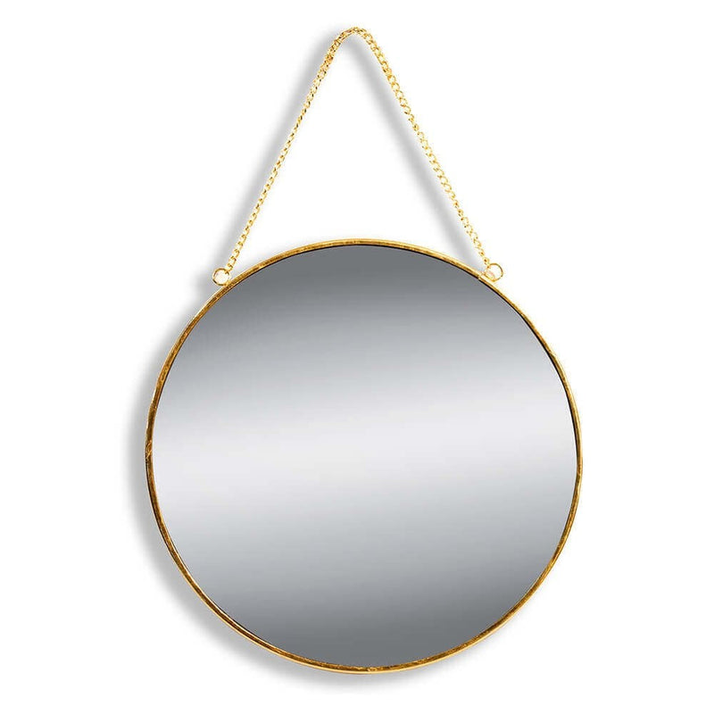Gold Round Glass Mirror