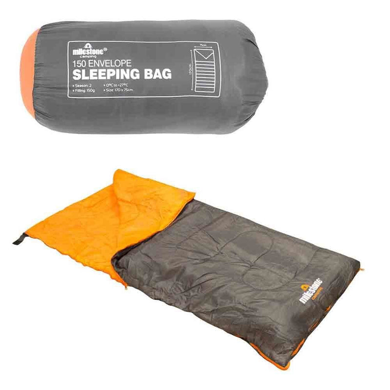 Milestone Envelope Sleeping Bag - Single - 2 Seasons