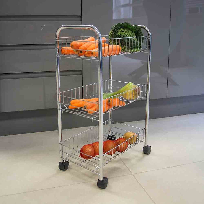 Lewis's Kitchen Storage Trolley Stainless Steel