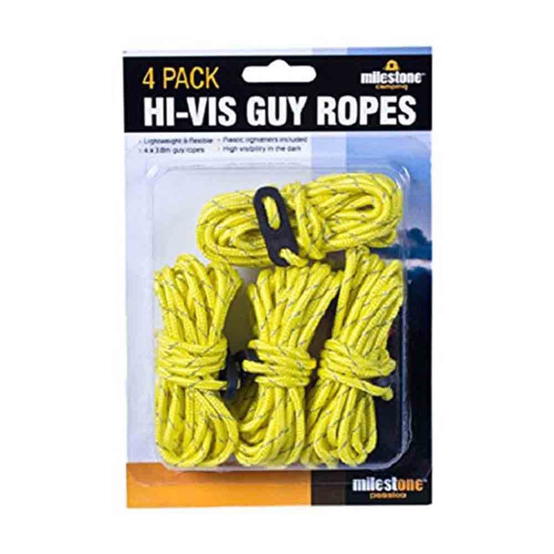 4 Pack Hi-Vis Guy Ropes