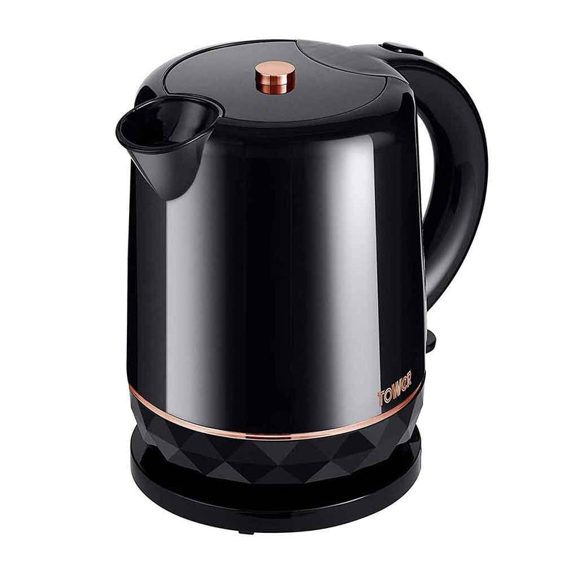 Tower Rose Gold Edition Plastic 1.5L 2.2KW Jug Kettle - Black/Rose Gold
