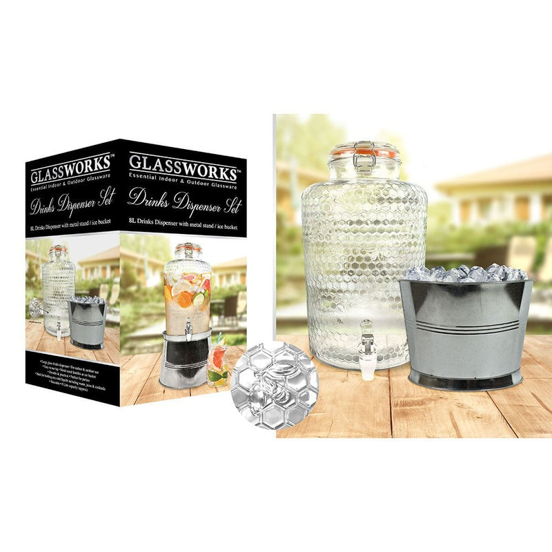 Glass Drinks Dispenser 8L