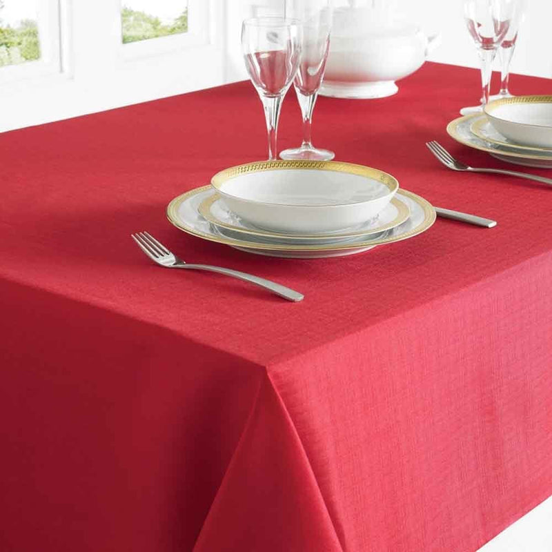 Country Club Linen Look Tablecloth 130x180cm - Red