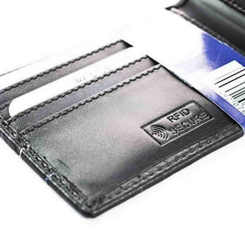 Black Fold Over Leather Wallet