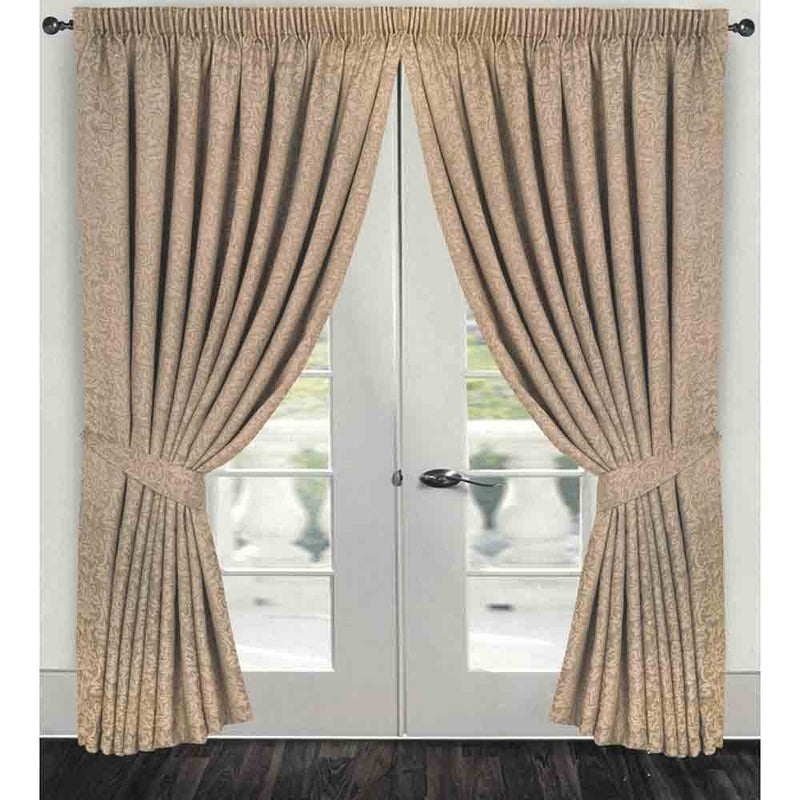 Windsor Jacquard Pencil Pleat Curtains - Cream